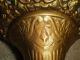 Vintage Urn Vase Lamp - Gold Accents - Floral Painted Center - Odd Faces In Metal Lamps photo 9