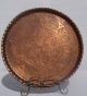 Hand Wrought Copper Tray,  Large / Heavy Antique Middle Eastern Metalware photo 6