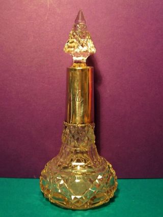 Antique Victorian Signed Sterling Decorative Cut Glass Perfume Bottle photo