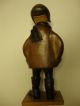 Vintage Romer Carved Wood Figure/ Pilot/ Aviator - Made In Italy Carved Figures photo 5