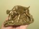Antique Bronze Hunting Dog Hound Pointer Retriever Signed Card Pin Tray Brass Metalware photo 1