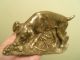 Antique Bronze Hunting Dog Hound Pointer Retriever Signed Card Pin Tray Brass Metalware photo 4