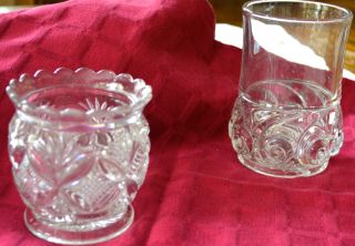 Two Cut Glass Containers photo