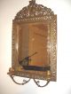 Bronze Antique Mirror With Candle Holders Metalware photo 1