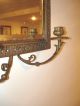 Bronze Antique Mirror With Candle Holders Metalware photo 4