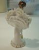 Oldest Volkstedt Dresden Lace Ballerina With Yellow Bodice & Blue Posies On Tutu Figurines photo 2