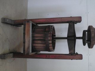 Antique Apple Press Iron And Wood photo