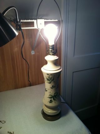 Mid Century Cracked Ceramic Vintage Antique Lamp photo