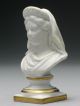 Exceptional Kpm Miniature Porcelain Veiled Bust C.  1844 - 67 Figurines photo 4