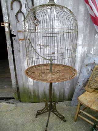 Bird Cage Very Cool Old,  Metal With A Stand photo