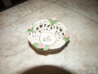 Antique Porcelain Basket Hand Detailed Levante Made In Spain photo
