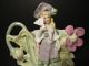 Antique Heubach Germany Victorian Girl Porcelain Flower Vase Figurines photo 5