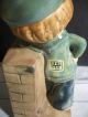 Vintage Uctci Uccti Japan Hand Painted Glaze Ceramic Pottery Boy On Brick Wall Figurines photo 5