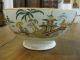 2 Pc Antique Porcelain Pedestal Bowl W/ Stand Plate Oriental Petrus Regout Honc Bowls photo 3