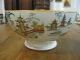 2 Pc Antique Porcelain Pedestal Bowl W/ Stand Plate Oriental Petrus Regout Honc Bowls photo 4