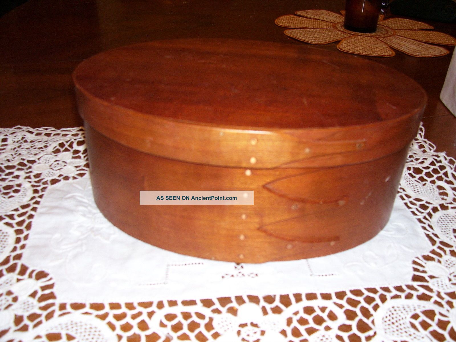 Orleans Carpenters Large Cherry Wood Three Finger Shaker Box Boxes photo