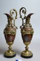 Amazing 19c Antique Copper - Bronze - Marble Neo Renaissance Mantle Ewers/pitchers Metalware photo 2