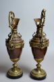 Amazing 19c Antique Copper - Bronze - Marble Neo Renaissance Mantle Ewers/pitchers Metalware photo 5