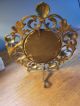 Vintage Victorian Deco Gold Cast Iron Metal Ornate Tabletop Vanity Mirror Frame Mirrors photo 1