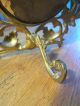 Vintage Victorian Deco Gold Cast Iron Metal Ornate Tabletop Vanity Mirror Frame Mirrors photo 2