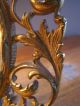 Vintage Victorian Deco Gold Cast Iron Metal Ornate Tabletop Vanity Mirror Frame Mirrors photo 3