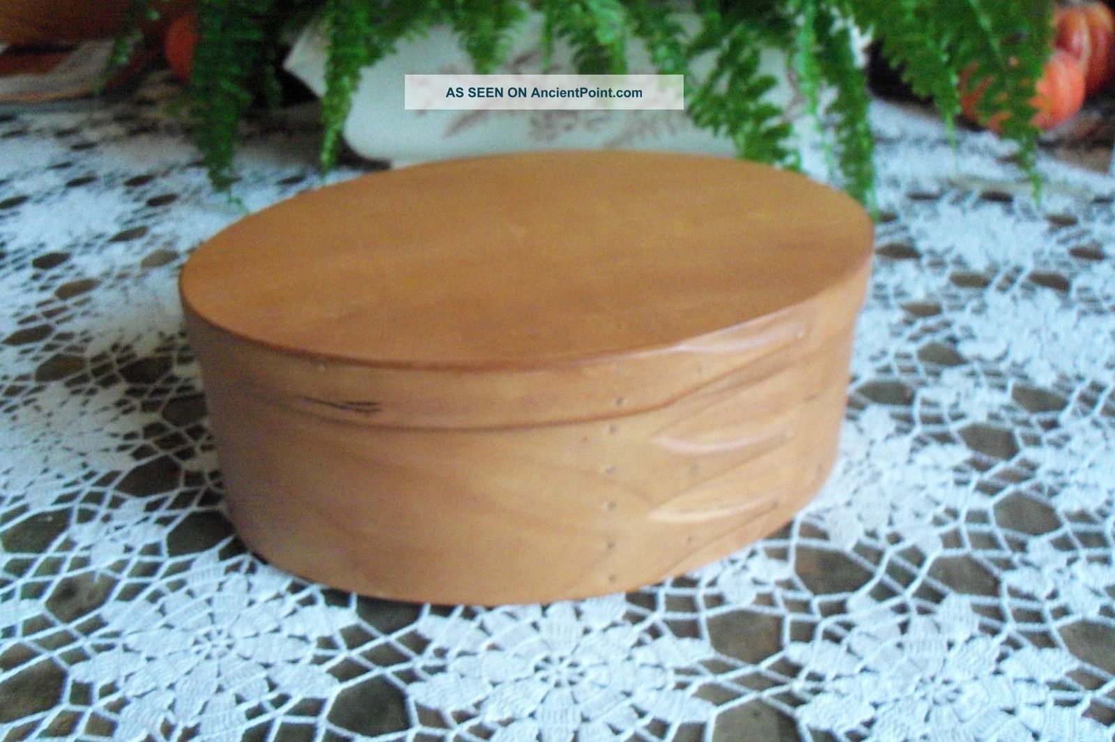 Signed Shaker Ash Oval Sewing Box Estate Find Boxes photo