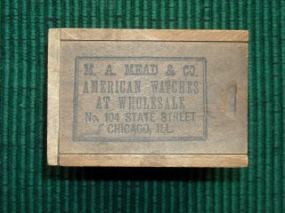 Antique Wood Watch Box M.  A.  Mead & Co.  Chicago,  Ill. photo