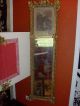 Large French Antique Wall Mirror Gilded Floral Gesso Frame + Antique Print Mirrors photo 1