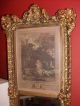 Large French Antique Wall Mirror Gilded Floral Gesso Frame + Antique Print Mirrors photo 3