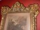 Large French Antique Wall Mirror Gilded Floral Gesso Frame + Antique Print Mirrors photo 7