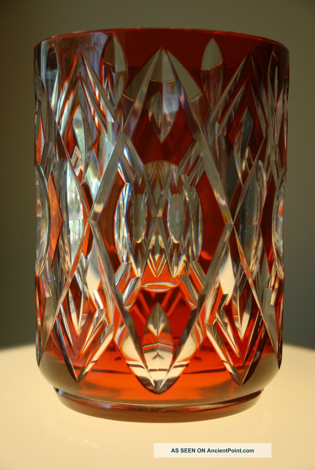 Large Ruby Cased Val St.  Lambert Vase,  1930s - 1950s Vases photo