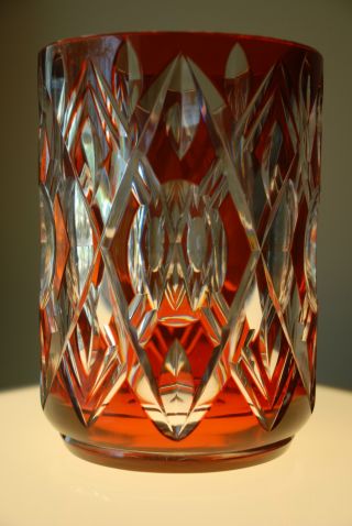 Large Ruby Cased Val St.  Lambert Vase,  1930s - 1950s photo