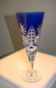 Val St Lambert Deep Cut Crystal Sapphire Blue Vase Vases photo 4