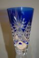 Val St Lambert Deep Cut Crystal Sapphire Blue Vase Vases photo 5