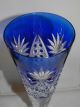 Val St Lambert Deep Cut Crystal Sapphire Blue Vase Vases photo 6