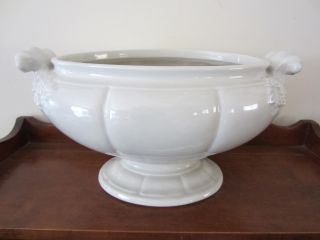 Red - Cliff Ironstone Tureen With Handles Planter No Lid Hutch Decoration Compote photo