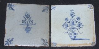 Early 17thc Dutch Delft Tiles Rare Examples photo