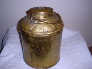 Very Vint.  Swiss Skultuna Bruk 2 1/2 K Brass Farm Jug Vessel W/handle 1930s - 40s photo