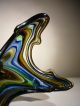 Antique Victorian Art Nouveau Deco Murano Glass Vase - Green,  Blue,  Amber Shades Vases photo 10