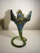 Antique Victorian Art Nouveau Deco Murano Glass Vase - Green,  Blue,  Amber Shades Vases photo 1