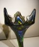Antique Victorian Art Nouveau Deco Murano Glass Vase - Green,  Blue,  Amber Shades Vases photo 5