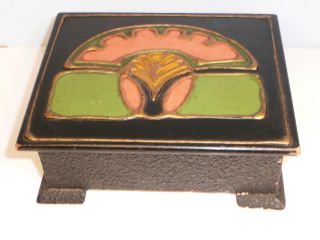 Antique Mission Arts & Crafts Trinket/jewelry Wooden Box photo
