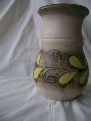 Antique Stoneware Yellow Petal Vase Handmade Mid - Century Danish,  Dated 1958 photo