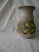 Antique Stoneware Yellow Petal Vase Handmade Mid - Century Danish,  Dated 1958 Vases photo 3