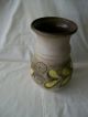 Antique Stoneware Yellow Petal Vase Handmade Mid - Century Danish,  Dated 1958 Vases photo 7