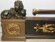 C.  1825 Antique Empire Neoclassical Gilt Bronze Figural Fireplace Fender W Lions Metalware photo 1