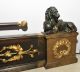 C.  1825 Antique Empire Neoclassical Gilt Bronze Figural Fireplace Fender W Lions Metalware photo 3