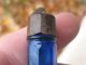 Antique Victorian Chatelaine Cobalt Blue Perfume Bottle Pendant - - Great Con - Perfume Bottles photo 3