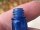 Antique Victorian Chatelaine Cobalt Blue Perfume Bottle Pendant - - Great Con - Perfume Bottles photo 6