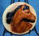 Vintage Pair Chalk Ware Ceramic Pottery Horse Head Figurine Wall Plaques Figurines photo 1